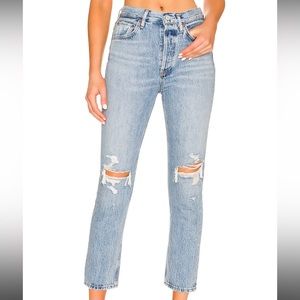 NWT AGOLDE Riley distressed jeans in whiplash